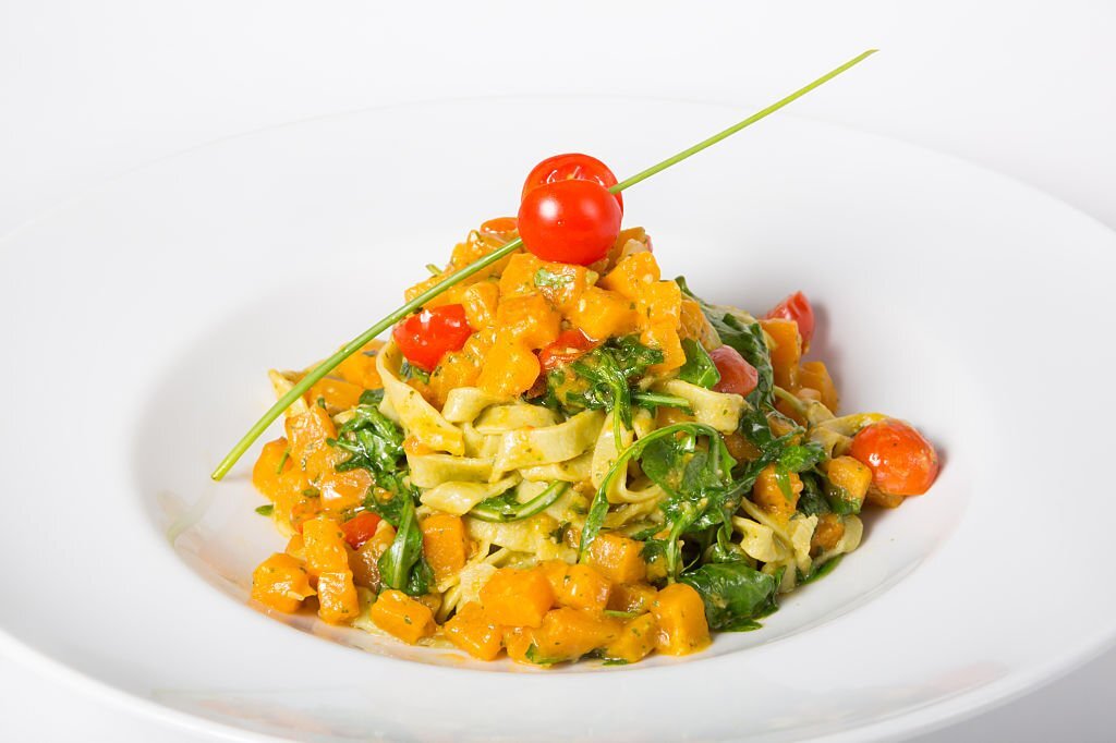 Mediterranean Spaghetti Squash Sauteed with Vegetables and Feta